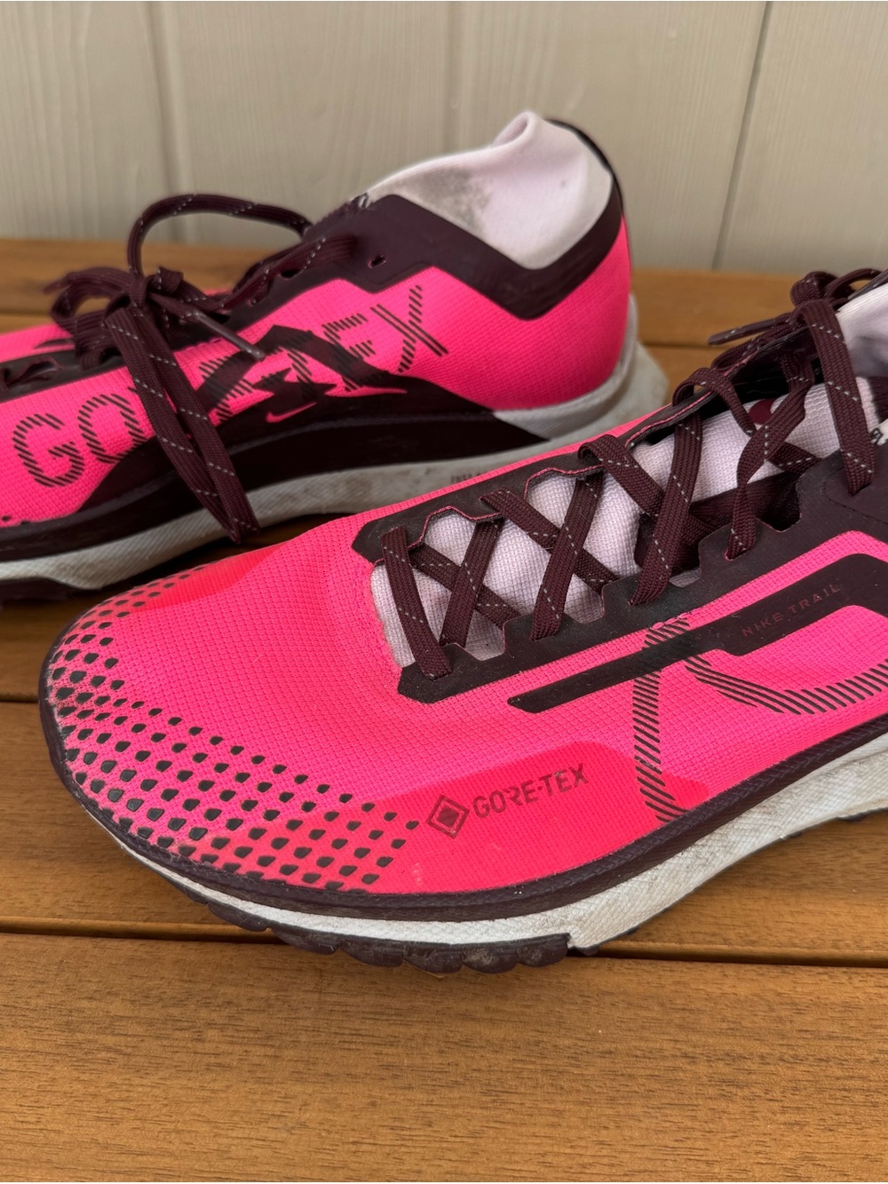 Nike Women’s Pink and Dark Brown Gore-Tex Trail Running Shoes